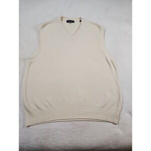 Bobby Jones Cream Knir Golf V-neck Vest‎ Size Large